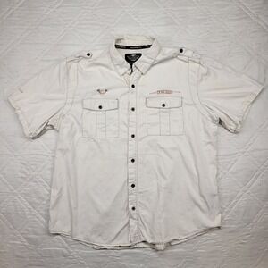 Harley Davidson‎ Genuine Motor Clothes button front short sleeve shirt 2XL